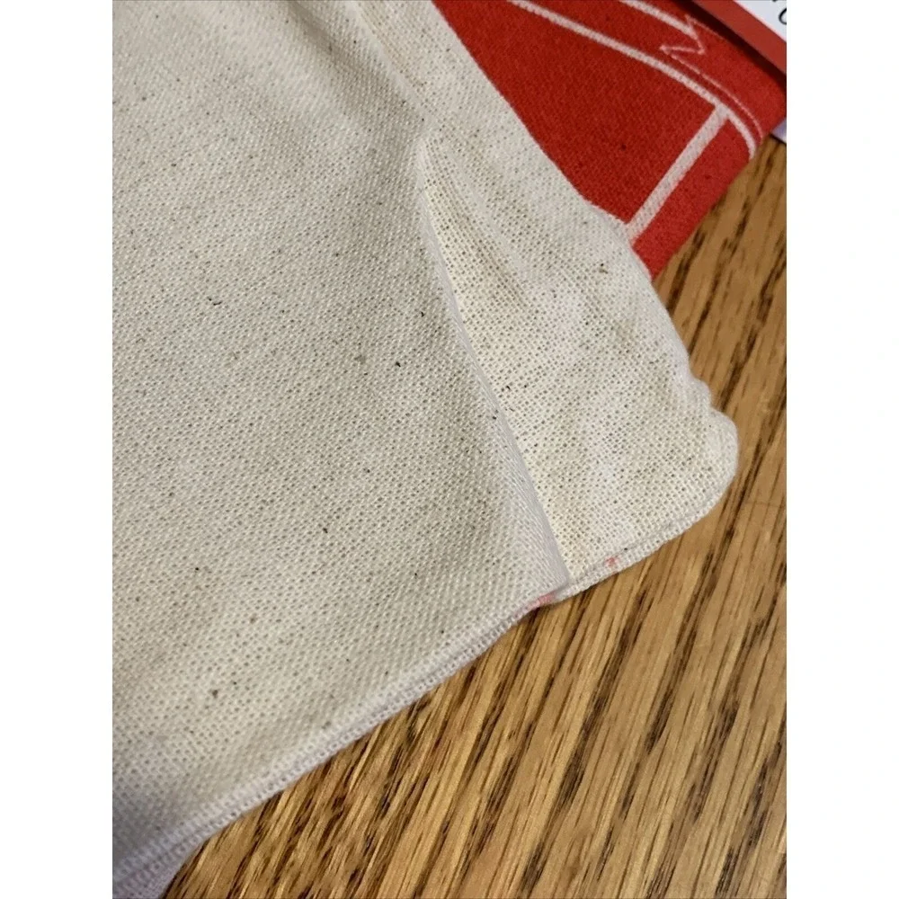 Geeknet Holiday Gift Sack Unisex 18x26 Cream Red NEW Christmas Cotton Drawstring